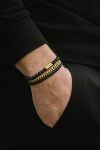 Bracelets for men black and gold bracelets for men