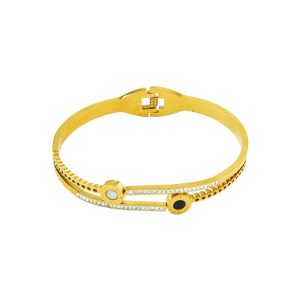 بنگل زنانه مدل دو لاین حلقه و نگین 18 بنگل زنانه مدل دو لاین حلقه و نگین